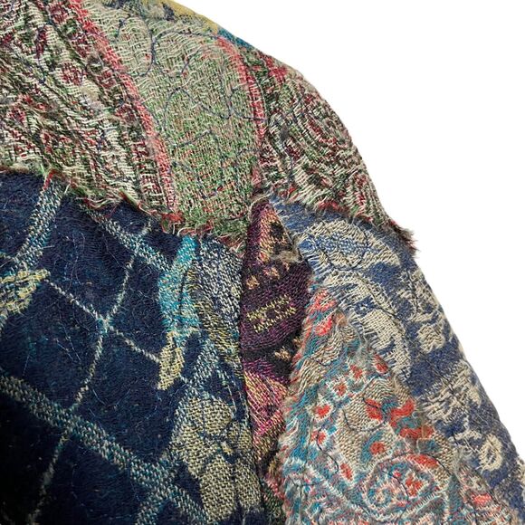 Floral Tapestry Patchwork Jacket J Jill Re: Crafted Womens Limited Wool SZ M - Picture 6 of 16